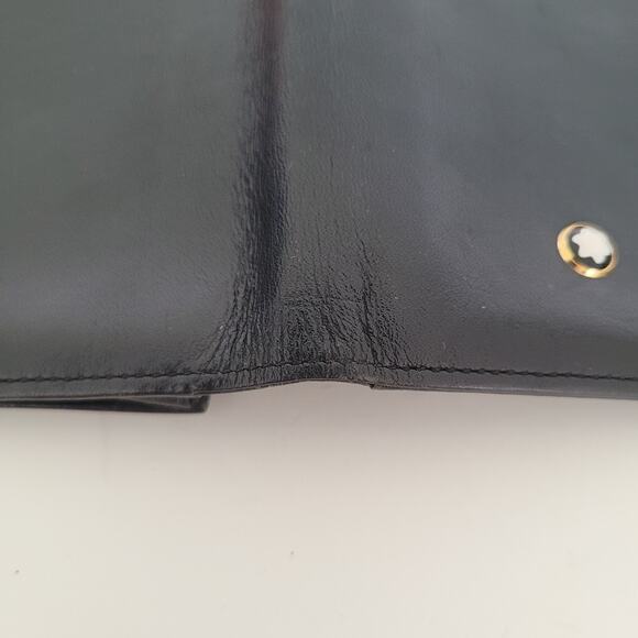 Montblanc Meisterstuck Men's Leather Black Wallet Card Holder Small Bifold Logo - Picture 9 of 9